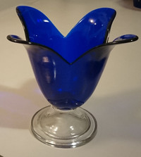 Vintage Studio Nova Cobalt Blue Tulip Vase Hand Made Portugal