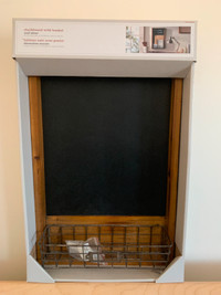 Decorative wall chalkboard with Wire Basket