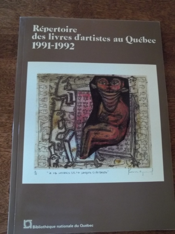Répertoire des livres d'artistes au Québec 1991-1992 dans Autre  à Trois-Rivières