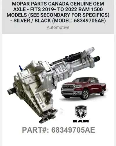 New never installed OEM Mopar/Dodge front differential assembly part number #68349703AE. It is a 3:5...