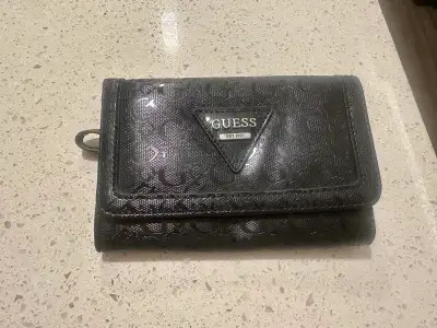 GUESS Black Logo Wristlet Wallet, View more