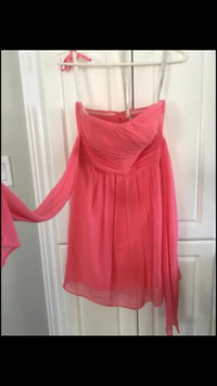 Bright Pink Bill Levkoff Bridesmaid Dress - Size 4