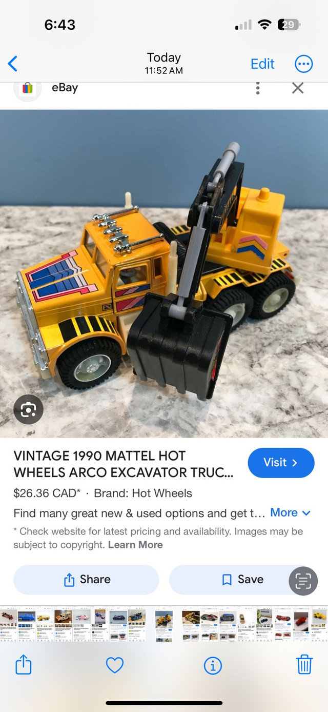 Vintage 90’s hotwheels Construction Trucks in Toys & Games in City of Toronto - Image 2