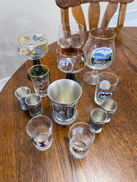 Pewter and assorted glassware from Germany