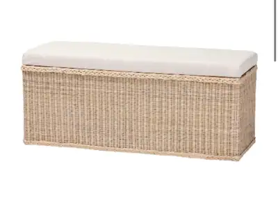 Ishana Natural Rattan Storage Bench 47.2 in., View more
