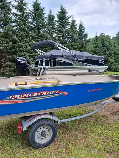 14.3 Princecraft Yukon,trailer,spare tire,swivel jack,new minn Kota trolling motor,paddles 6000.00 C...