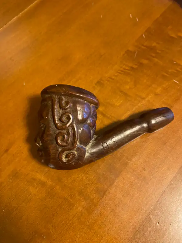 Vintage Wooden Carved Folk Art Figural Face Head Smoking Pipe in Arts & Collectibles in Oshawa / Durham Region - Image 2