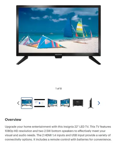 Insignia 22" TV, View more