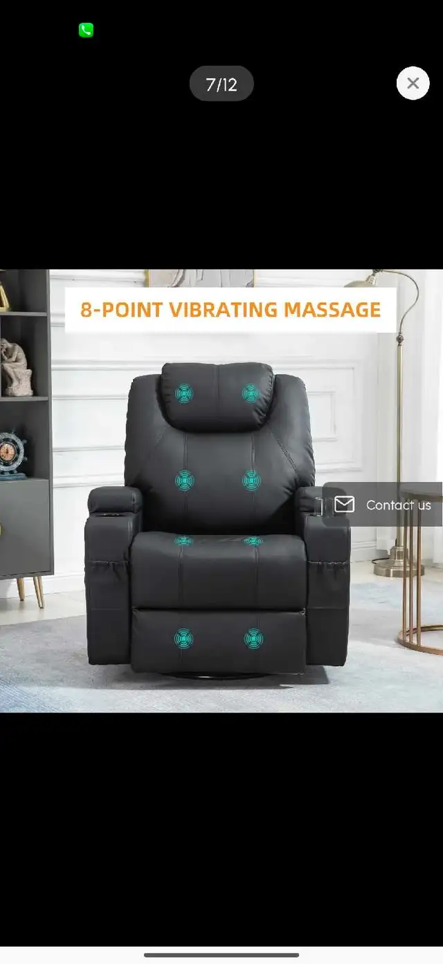 Massage Recliner Chair, Swivel Nursery Rocker Chair in Chairs & Recliners in Markham / York Region - Image 4