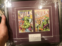 Herb Trimpe Signed The Hulk Postcard set Marvel Comics Framed