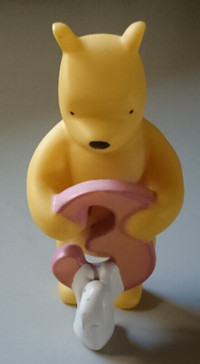 Disney Winnie the Pooh Holding No. 3 & Bunny Porcelain Figurine