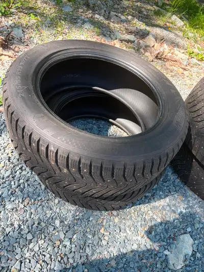 Set of 4 studded winter tires. Only used for one season Pick up from fall river