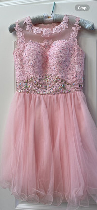 Pink grad dress, size 2
