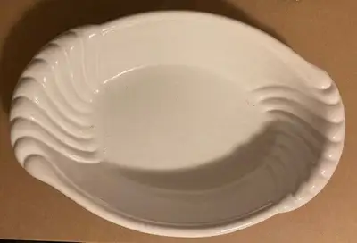 Large white oval porcelain bowl/baker/gratin dish, View more