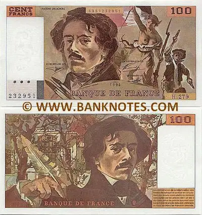 1989 100 French Franc bill, View more