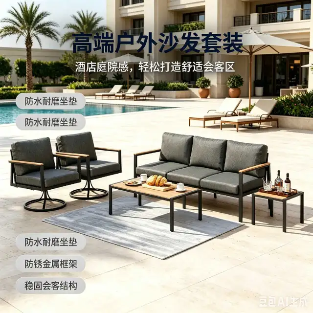 5 PC Outdoor Patio Furniture Set, 360° Swivel Rocker Chairs in Patio & Garden Furniture in Markham / York Region - Image 4
