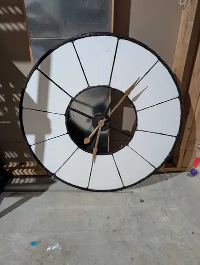 3' diameter metal wall clock - needs work, View more