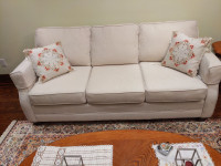 Gorgeous satin cream / ivory 3-seater sofa