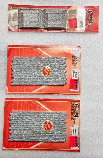 CHOOCH N/HO/O SCENIC DETAILS 1 N SCALE SET OF 2 TAPERED STONE ABUTMENTS 2 HO/O SCALE CUT STONE INTER...