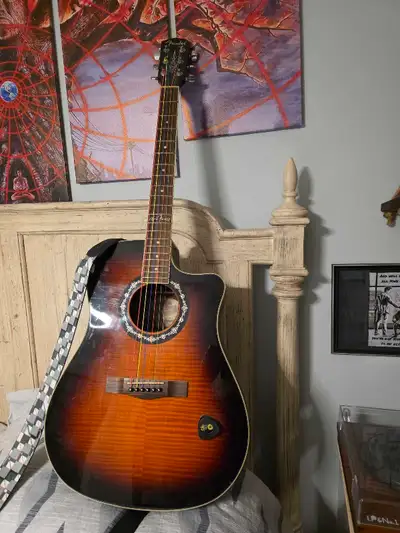 Fender acoustic acoustic guitar with Fishman pick up, View more