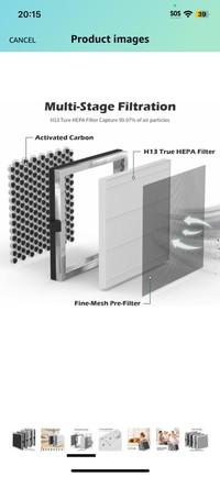 ClearBreeze True HEPA Replacement Filter Compatible with Jafända