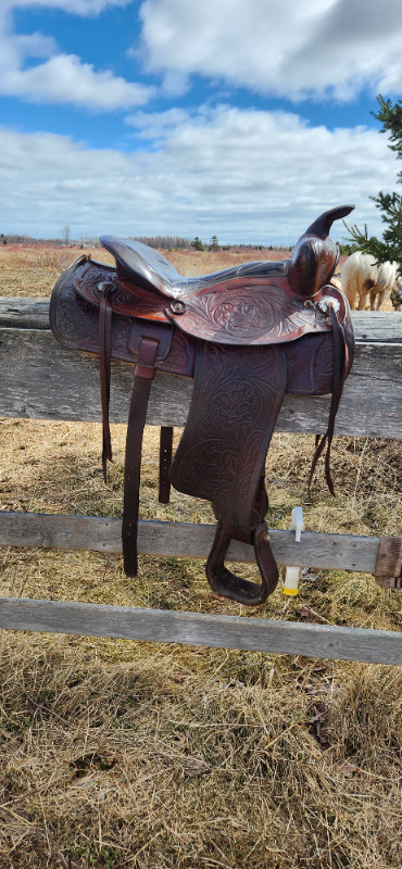 15" seat 7" gullet western saddle in Equestrian & Livestock Accessories in Summerside