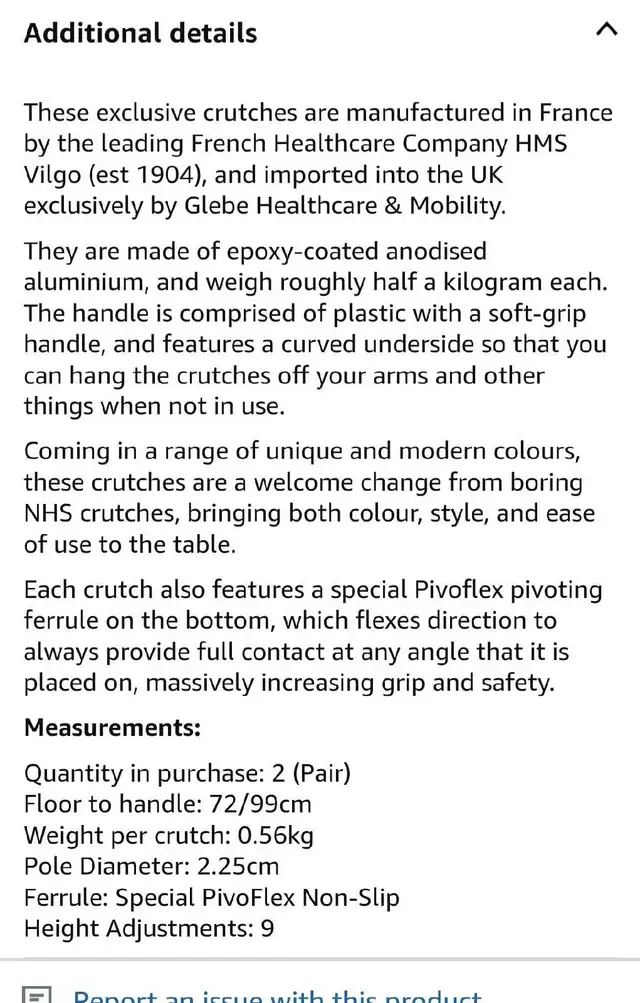 ✅️2X HMS Vilgo Crutches Non-slip forearm (Mint Condition) in Health & Special Needs in City of Toronto - Image 8