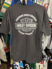 Vtg Harley Davidson Clinton Township, MI Double Sided T-Shirt