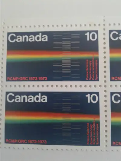 1973 Police Science, Spectroscopy RCMP .10$ Canadian Stamps, View more