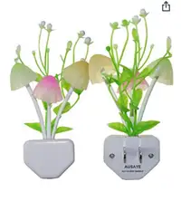 2 Pack Plug in Night Light with Photo Sensor, Cute 7 Color Chang