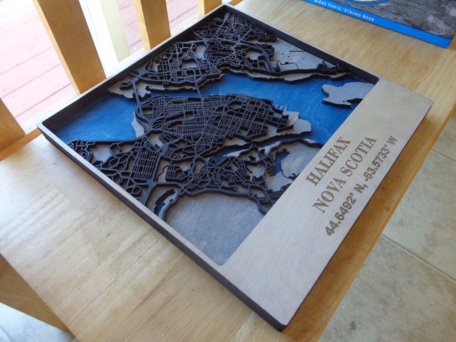 Halifax Street Map-3D 4 layers-Laser Cut in Home Décor & Accents in City of Halifax - Image 3