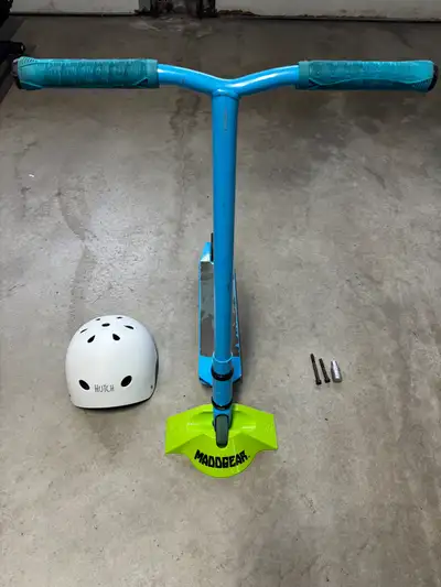 Madd Gear scooter with helmet and accessories, View more