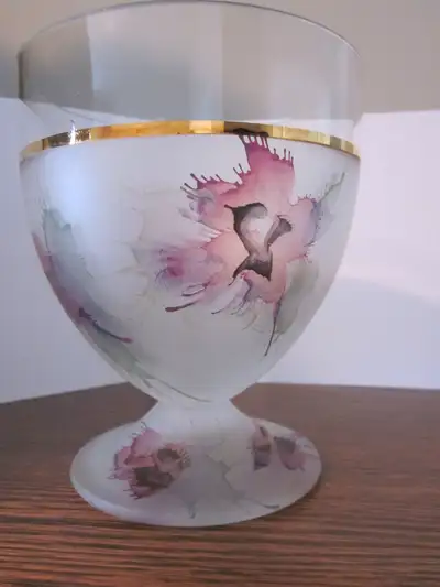 Hand painted frosted decor vase, View more