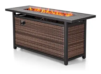 Green Party 56 Inch Gas Fire Pit Table 50000 BTU Large Long Rect, View more