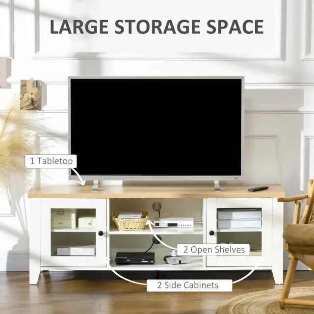 Wood TV cabinet, Fireplace TV Stand for TVs up to 60"  in TV Tables & Entertainment Units in Markham / York Region - Image 5