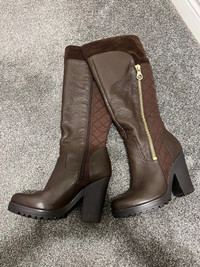 Guess brown leather boots size six