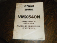 Yamaha VMX540N Snowmobile Owners and Service Manual 86T-28199-70