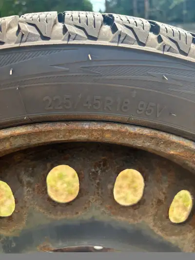 245/45 r18 95v. Winter Tiers on rims for sale. Bought nov 2024 have receipt for proof hardly used un...