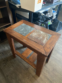 Wood and stone table