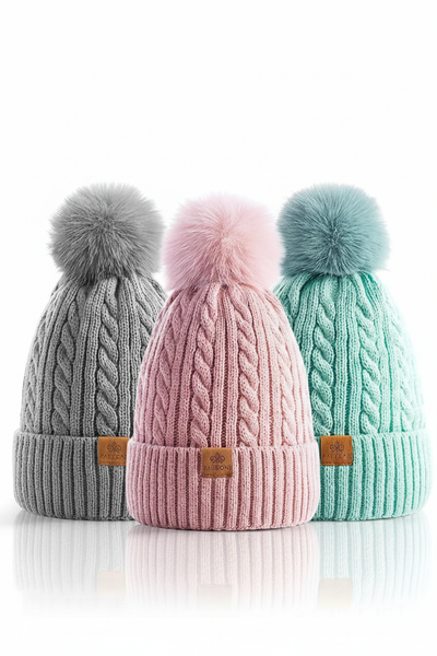 $10 Each - Women Winter Pom Pom Beanie Hats Warm Fleece Lined, View more