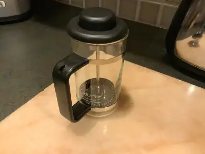 Small Bodum French press coffee maker, View more