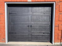 8x7 black garage door 