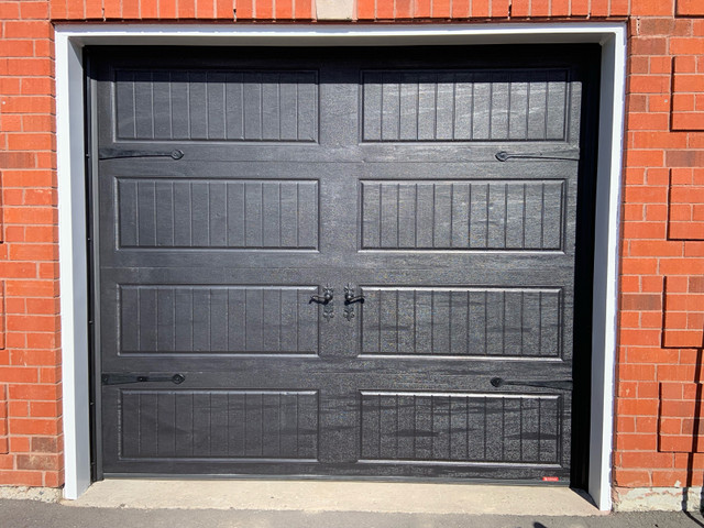 8x7 black garage door  in Garage Doors & Openers in Kawartha Lakes