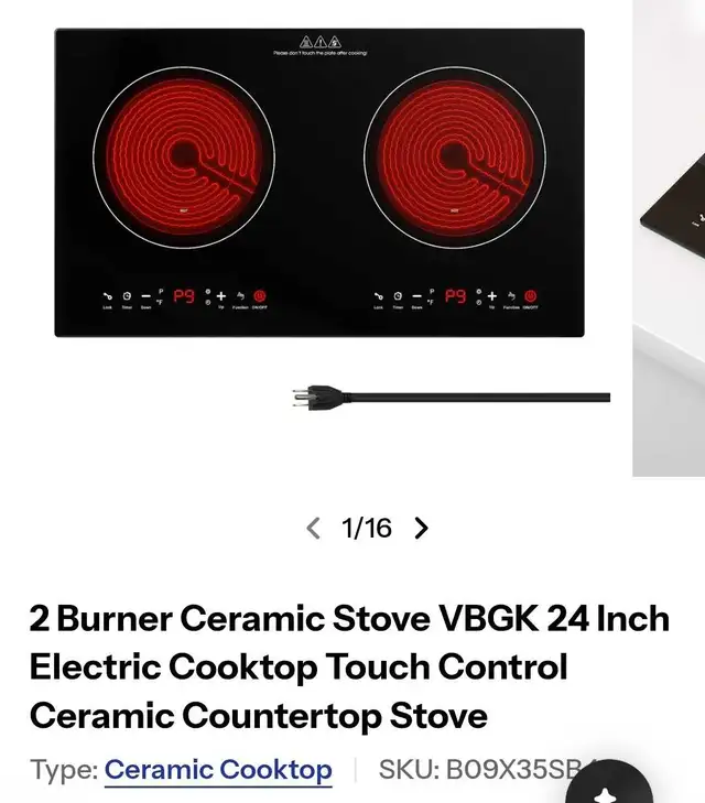 VBGK 2 Burner Ceramic Stove in Stoves, Ovens & Ranges in Peterborough - Image 2