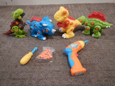 Dinosaur Building Take Apart Toys with Hand Drill and Electric Drill, $5