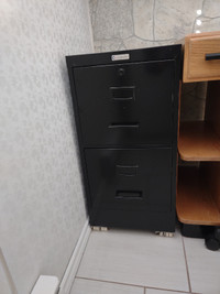 SOLD - Metal Black Filing cabinet with 2 drawers