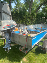 14 foot fishing boat,motor,and trailer 