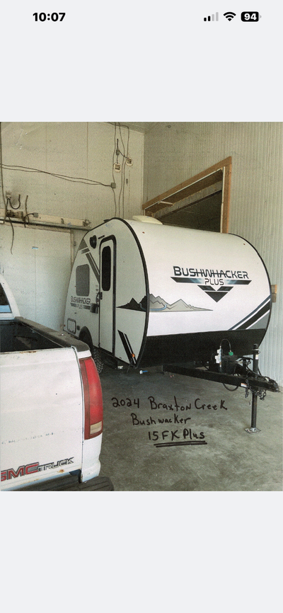 Small cozy fully equipped trailer with choice of electricity and propane ready to receive solar pane...