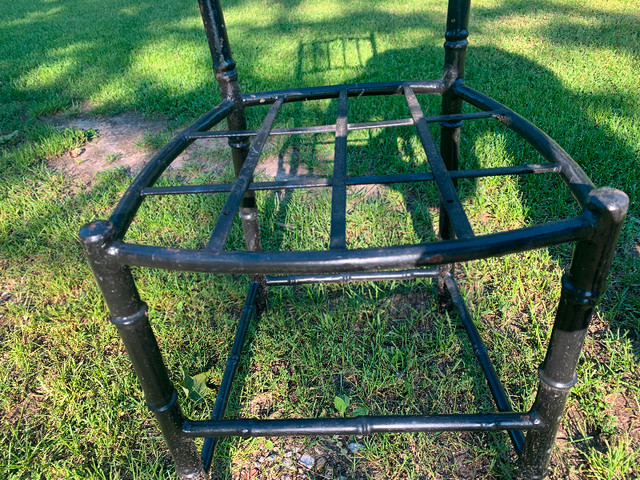 Set of 4  Vintage, Heavy, Metal Chairs, one with old seat in Chairs & Recliners in Norfolk County - Image 4