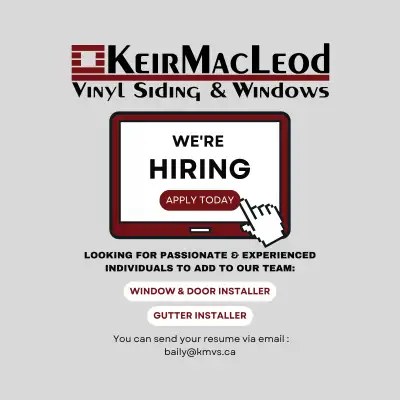 PLEASE SEND ALL RESUMES TO: baily@kmvs.ca OR DROP OFF IN PERSON AT 9617 TRANS CANADA HIGHWAY, POWNAL...